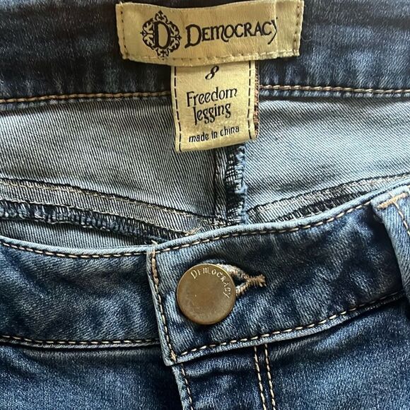 EXCELLENT DISTRESSED CONDITION SIZE 8 DEMOCRACY FREEDOM JEGGING - Picture 5 of 7